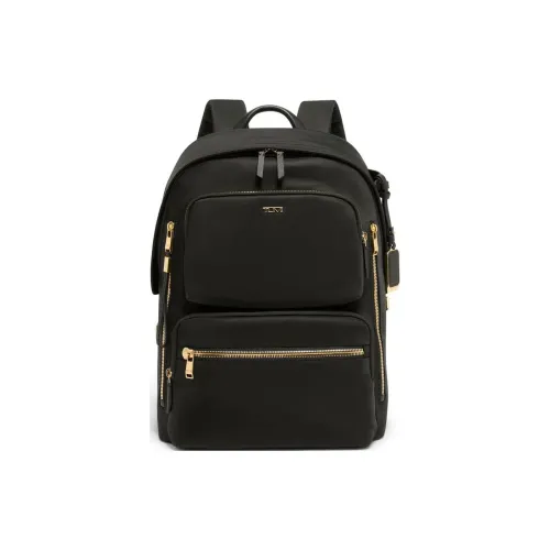 TUMI Voyageur Nylon Backpack Women's Black Gold Zipper