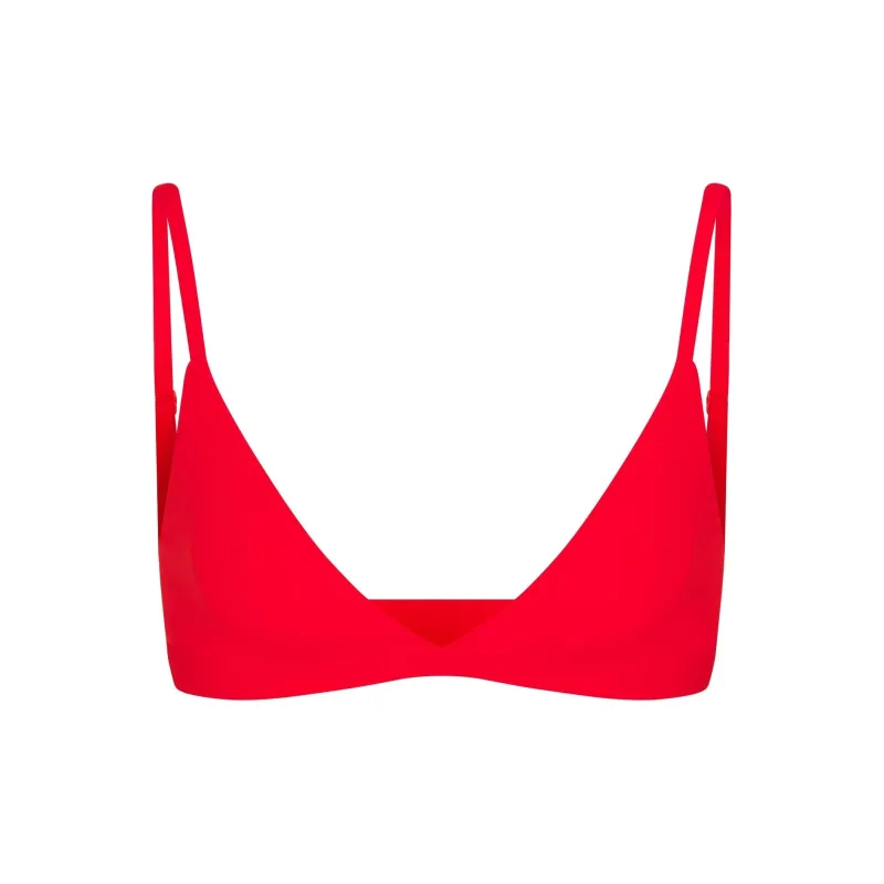 SKIMS Valentine's Day Collection SS25 FITS EVERYBODY TRIANGLE BRALETTE Bra Women's 1 Pack CHERRY/Cherry Red-0