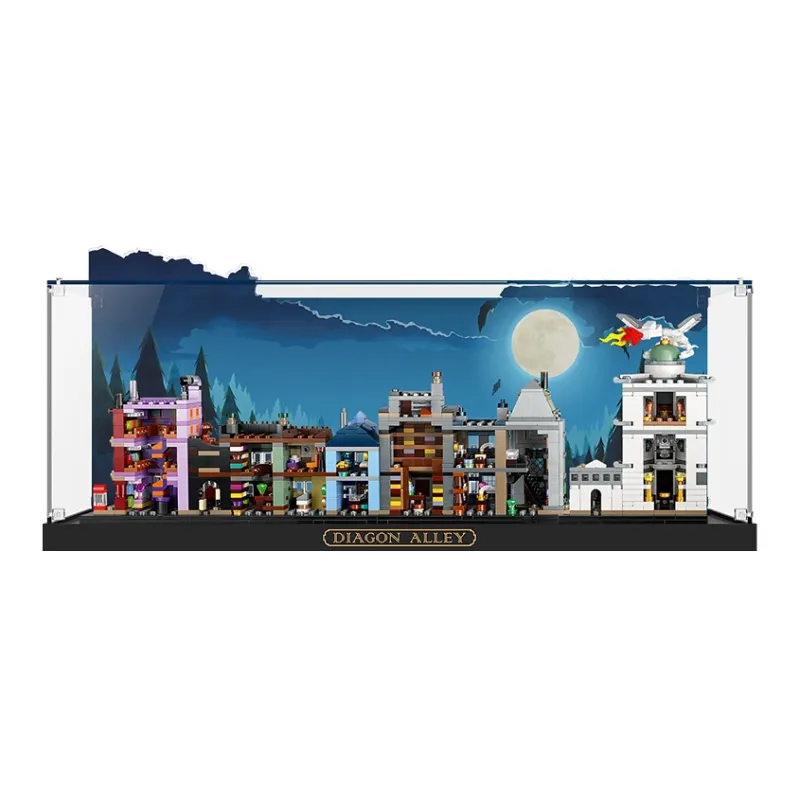 LIGHT YOUR BRICKS Compatibility Harry Potter 76444 Mini Diagon Alley Display Case Model Accessories-6