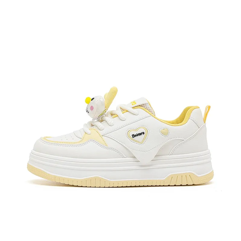 Babaya Skateboard Shoes Women's Low Top Yellow/Pink-0