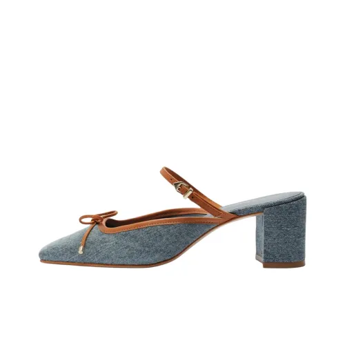 Schutz Closed Toe Slippers 6.3cm Women's Blue