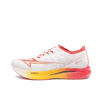 VICTORY LIGHT Durable Cushioning Low Top Full Length Carbon Plate Training Running Shoes Unisex White Red