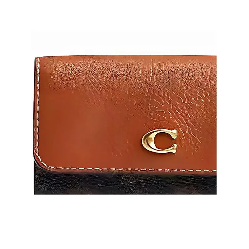 COACH Coated Canvas Wallet Mini Women's Black Umber-2