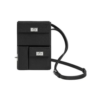 HERMES Epsom Calfskin Crossbody Bag Shoulder Bag Unisex 89 Noir Black