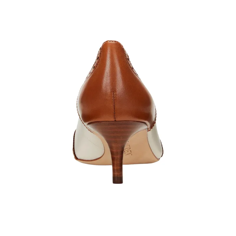 LAUREN RALPH LAUREN Adrienne Slim Heel High Heels 5cm Women's White Brown-4