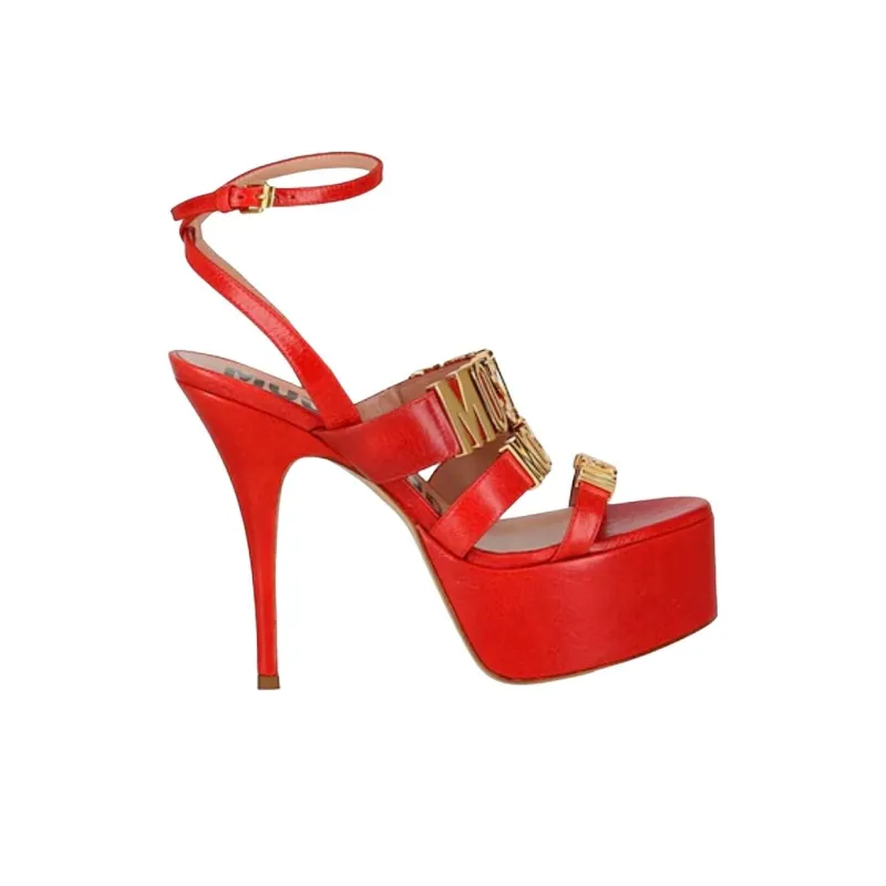 MOSCHINO Strap Sandals 12cm Women's Red-1