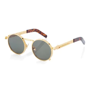 Jean Paul Gaultier Acetate Round Sunglasses Women's Gold