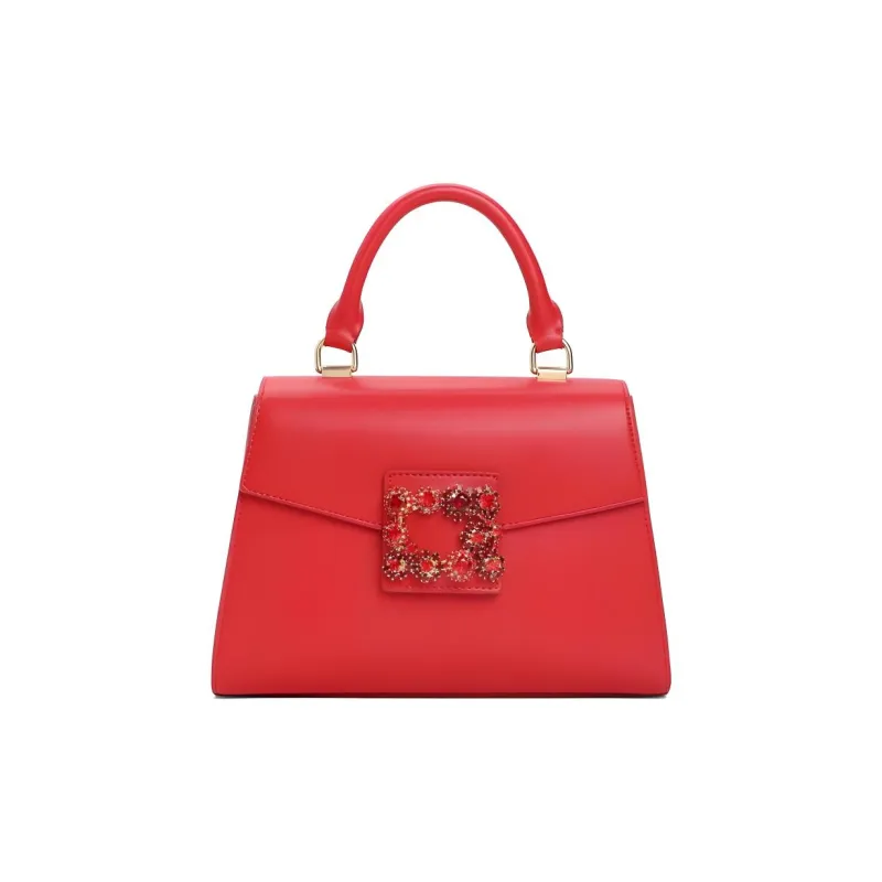 BELLE Artificial Leather Handbag Shoulder Bag Crossbody Bag Medium Size Women's Garnet Red-0