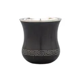 African Blackwood Small Round Pendant with Wooden Handle and Silver Cup