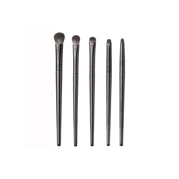 YUELEJI Classic Black Makeup Brush Set Loose Powder Brush Contouring Eye Shadow Brush Eyeliner Brush 5-Piece Set