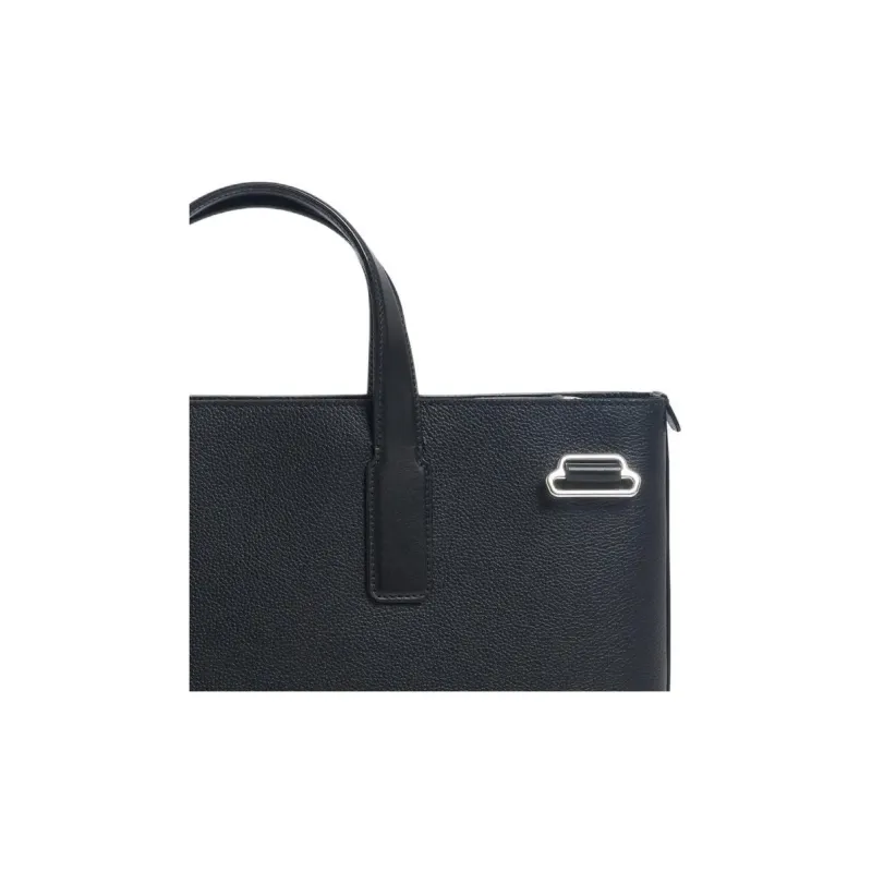 Dunhill Grain Cow Leather Briefcase Regular Unisex Black-3
