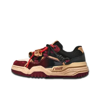 Kangaroo Head Anti Slip Wear Resistant Low Top Skateboard Shoes Unisex Burgundy