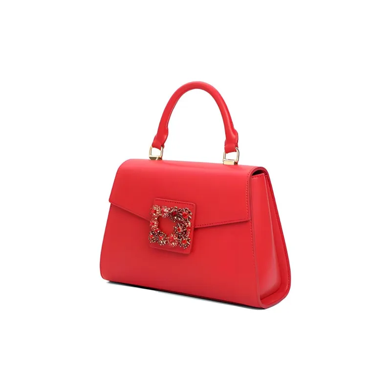 BELLE Artificial Leather Handbag Shoulder Bag Crossbody Bag Medium Size Women's Garnet Red-1
