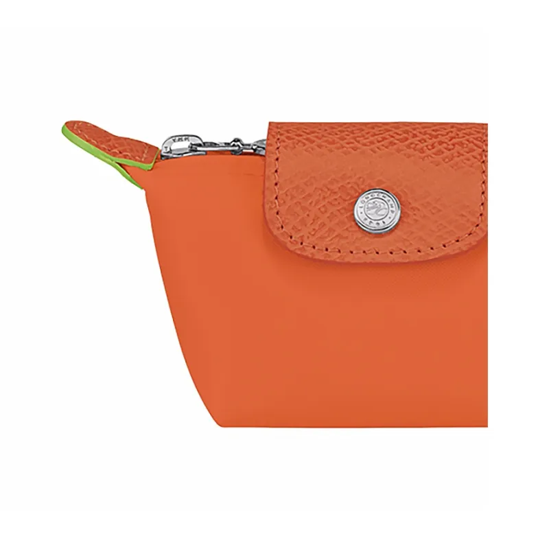 LONGCHAMP Le Pliage Green Recycled Canvas Clutch Coin Purse Women's Orange-3