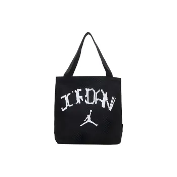 Jordan Cotton Tote Bag Shopping Bag Shoulder Bags Medium Size Unisex Black