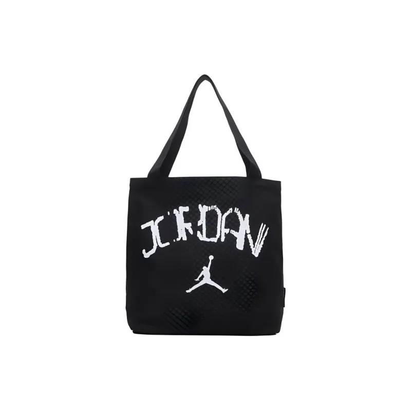 Jordan Cotton Tote Bag Shopping Bag Shoulder Bags Medium Size Unisex Black-0