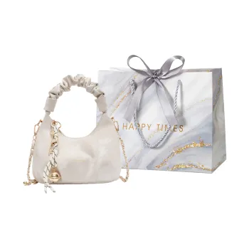 Miss Angel PU Crossbody One Shoulder Handbag Women's Beige/Black