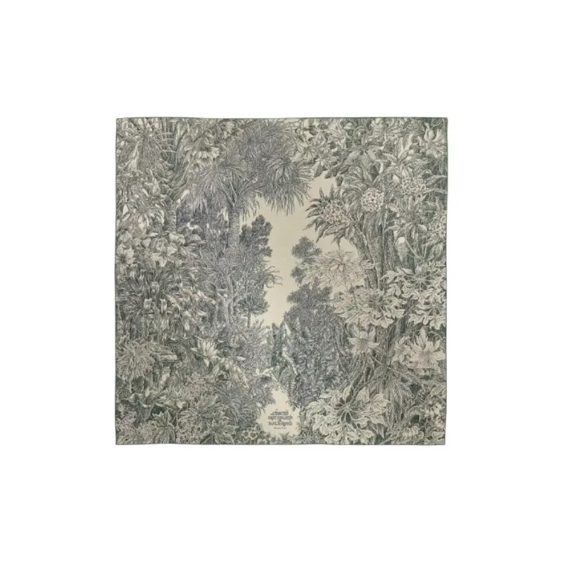 HERMES Cashmere Silk Silk Silk Scarves Women's Gray-0