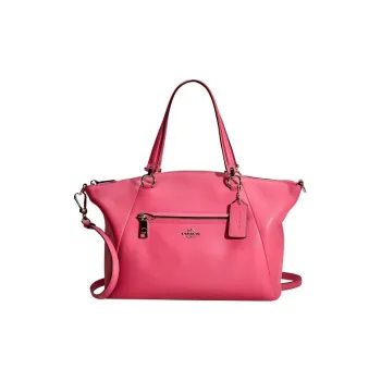 COACH Prairie Leather Shoulder Bag, Crossbody Bag, Handbag Medium Size Women's Rouge Peach Pink
