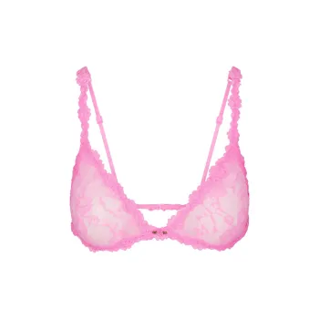 SKIMS Valentine's Day Collection SS25 STRETCH LACE TRIANGLE BRALETTE Bra Women's SUGAR PINK/Sugar Pink
