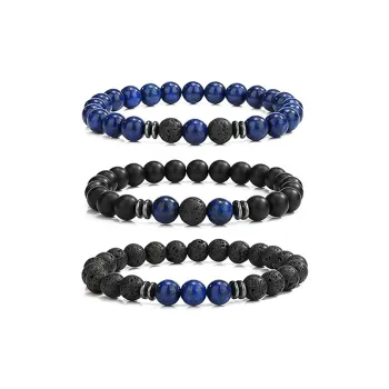 BYG Artificial Gemstone Volcanic Stone Matte Stone Bracelets Unisex