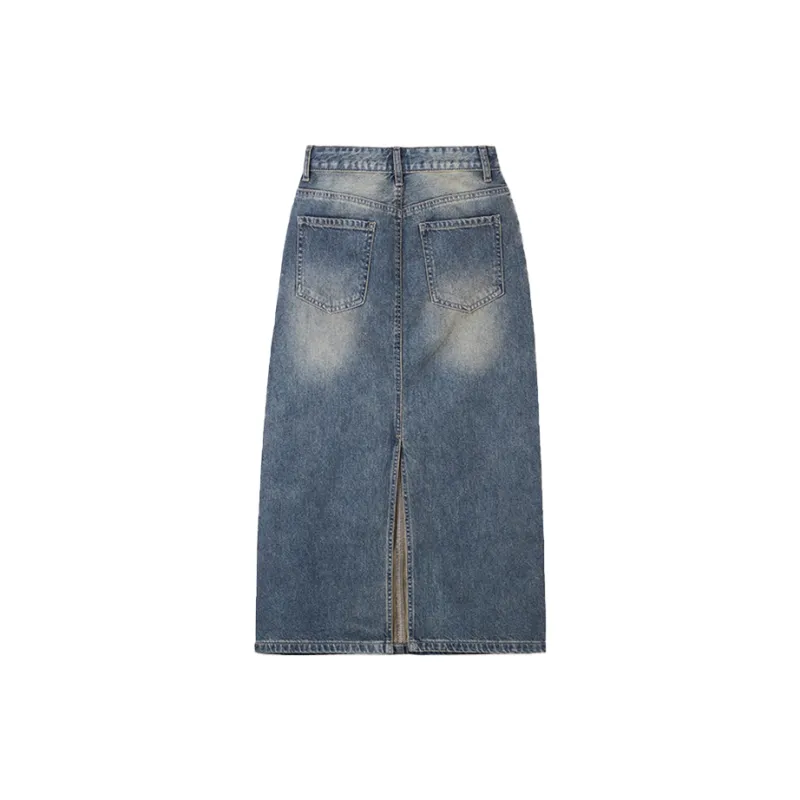 SPAO Denim Long Skirts Women's-11