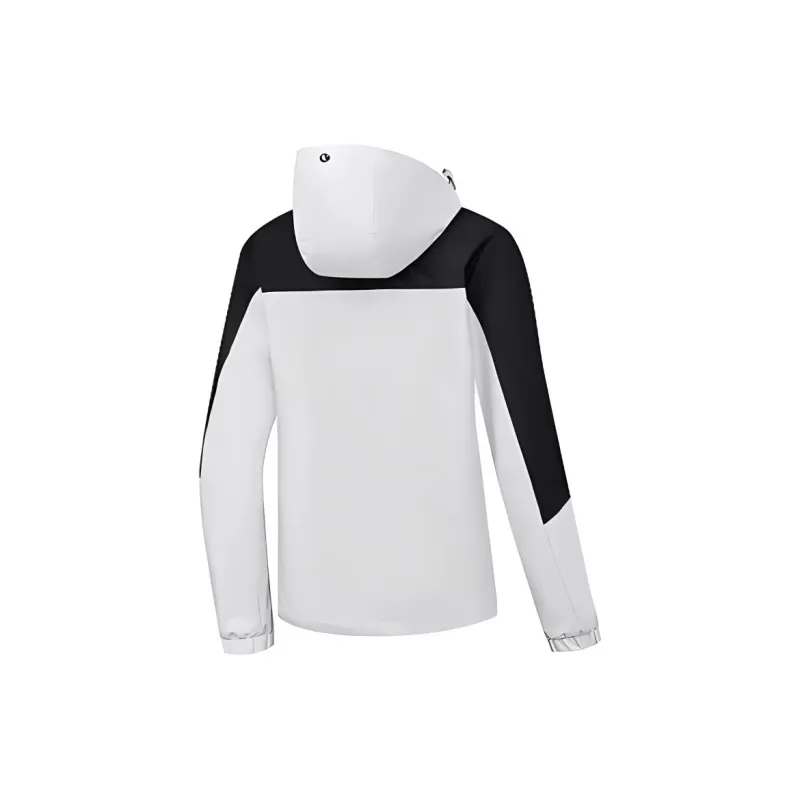 QIAODAN Trench Coat Women's Smoke White/Black-1
