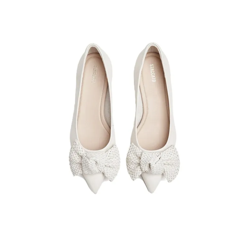 Staccato Ankara Butterfly High Heels Women's Cream Beige White-3