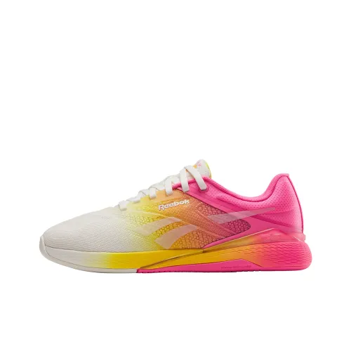 Reebok Wear-Resistant Breathable Slip-Resistant Low-Top Training Shoes Women's White Yellow Red