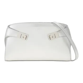 FERRAGAMO Calfskin Shoulder Bag Crossbody Bag Mini Women's Silver
