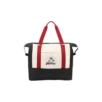 Tonlion Polyester Travel Bag Unisex Black With Beige