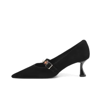 XICUNMINGWU High Heels Women's Black/Burgundy