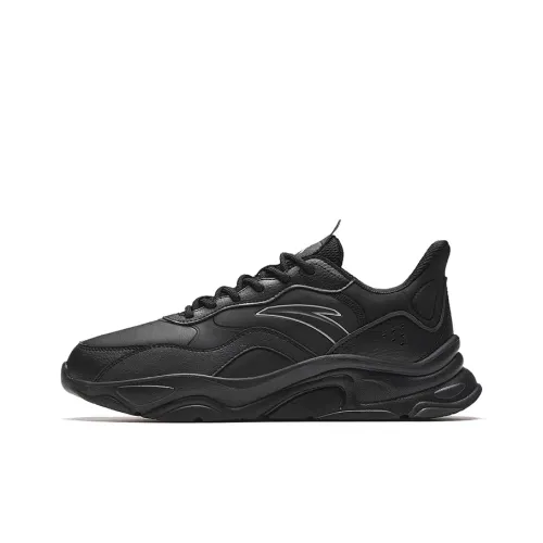 Anta Little Millennium Anti Slip And Wear Resistant Height Increasing Low Top Casual Shoes Men's Black