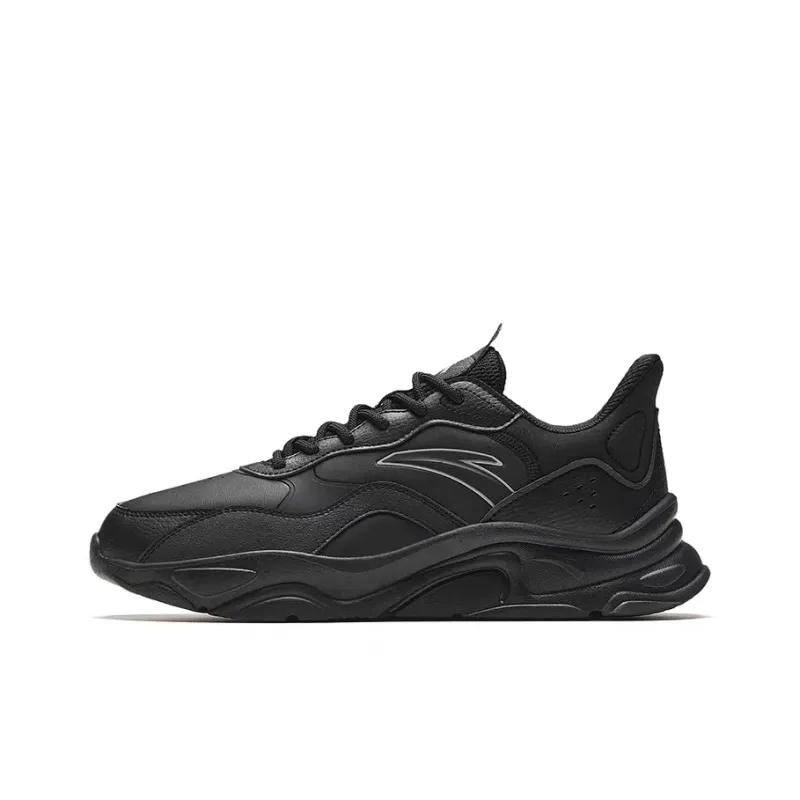 Anta Little Millennium Anti-Slip And Wear-Resistant Height Increasing Low-Top Casual Shoes Men's Black-0