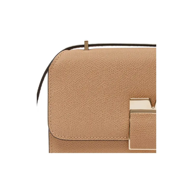 Valextra Cashmere Calfskin Shoulder Bag Crossbody Bag Mini Women's Beige-5