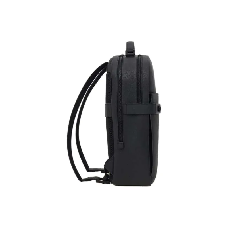 FERRAGAMO GANCINI Cow Leather Backpack Men's Black-1