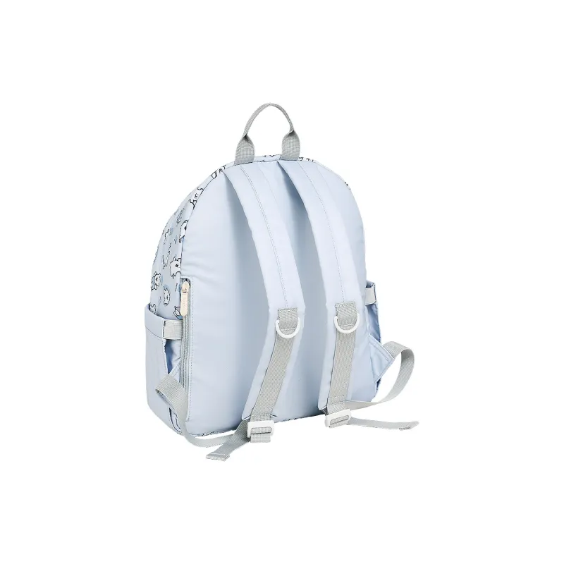 TOUTOU Maltese Collaboration Fabric Backpack Large Size Women's Cream Yellow/Sea Salt Blue-10