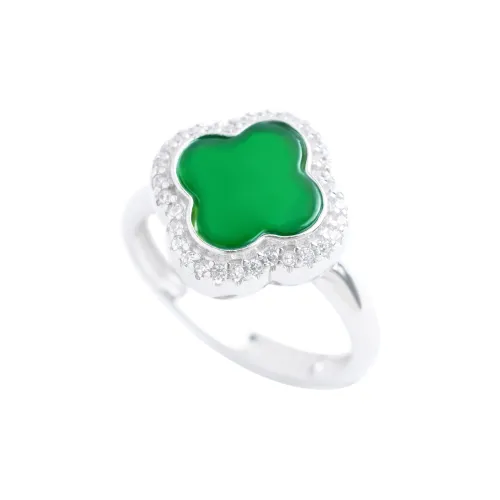 Clear Snow Ice Glutinous Jadeite Rings Women's