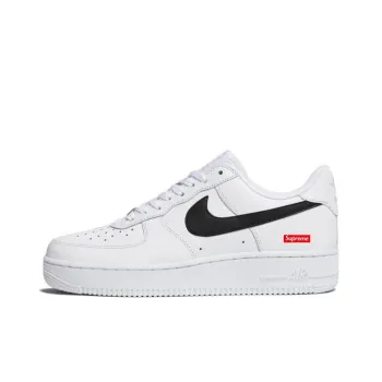Supreme x Nike Air Max Sunder Anti-Slip Wear-Resistant Low-Top Skateboard Shoes Unisex White Red