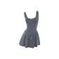 Gray[Zippers Crotch Dress]