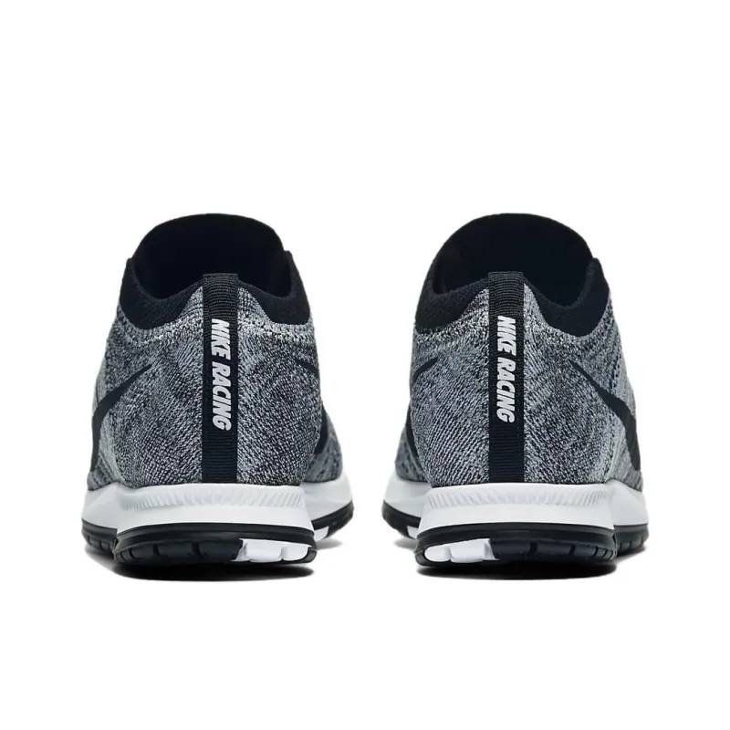 Nike Flyknit Streak Anti Slip Wear Resistant Low Top Running Shoes Unisex Black White-4