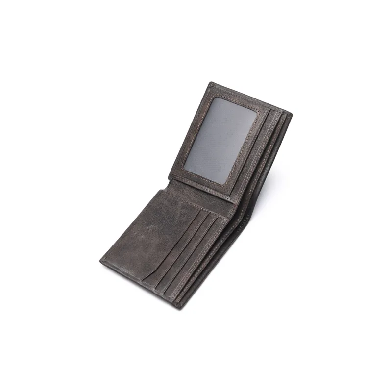 SEPTWOLVES Top Grain Cow Leather Wallets With Money Clip Men's Black-6