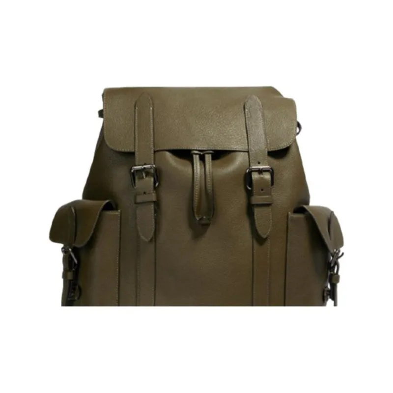 COACH Hudson Cow Leather Mountaineering Bag Backpack Medium Size Men's Olive Green-2