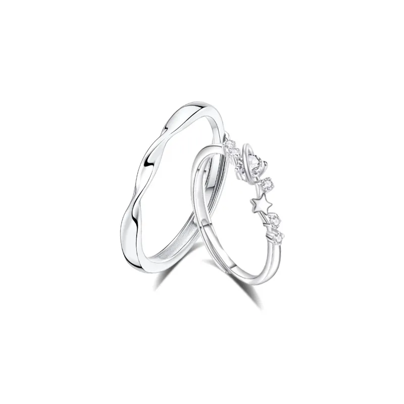 Asia Star Sterling Silver Rings Unisex-3