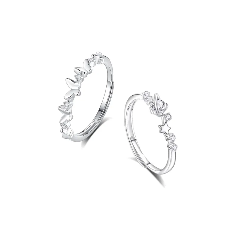 Asia Star Sterling Silver Rings Unisex-5
