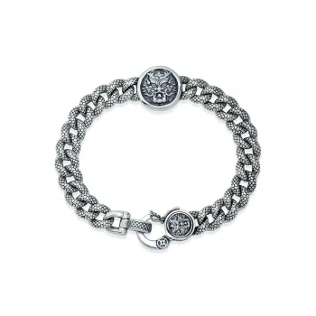 LUCKYMOJO 925 Sterling Silver Bracelets Men's