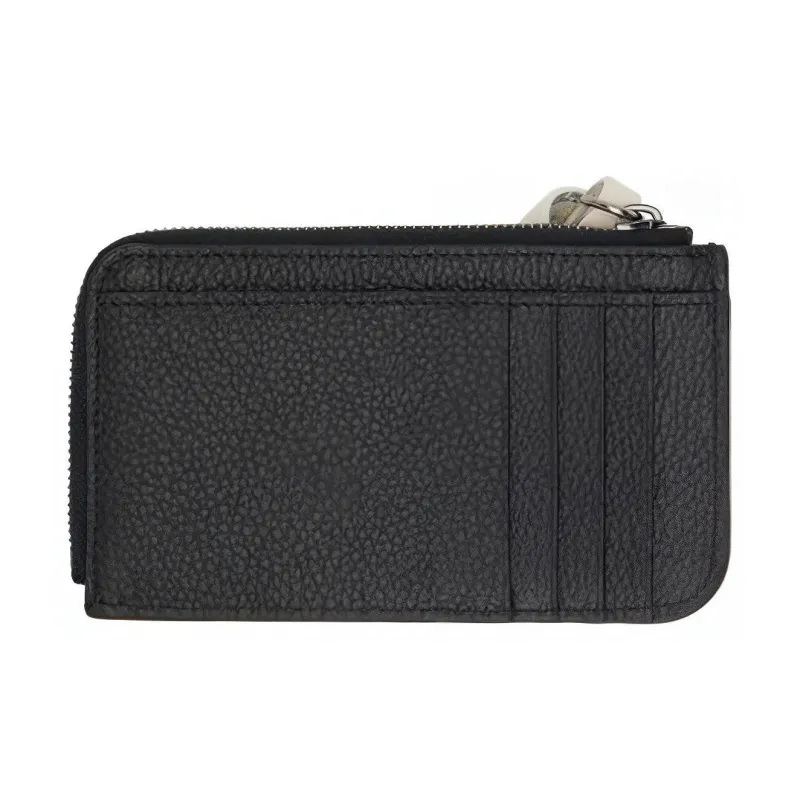 Chloe Alphabet Grain Cow Leather Wallet Women's Black-1