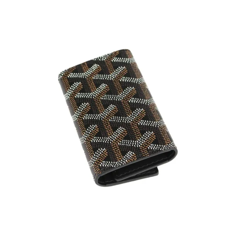 GOYARD SAINT-MICHEL Canvas With Leather Key Pouch Unisex Black-2