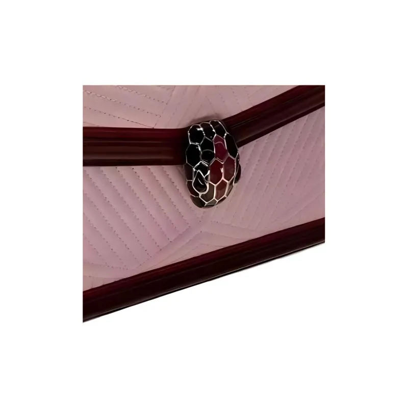 BVLGARI Serpenti Diamond Blast Calfskin Crossbody Bag Shoulder Bag Small Size Women's Rose-4