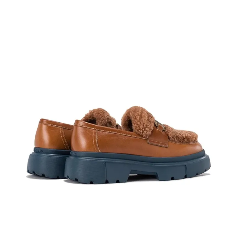 AOKANG Loafers 4.5cm Women's Brown-3